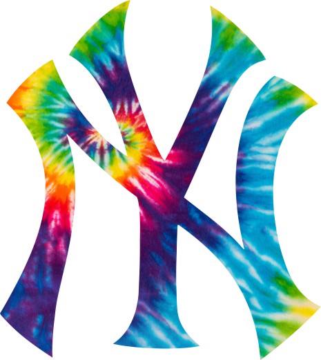 New York Yankees rainbow spiral tie-dye logo vinyl decal